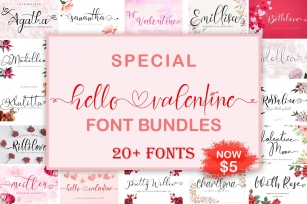 Special Hello Valentine Bundles Font Download