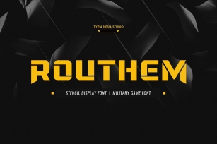 Rouhtem Stencil Display Sans - Military Game Font Font Download