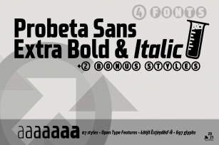 Probeta Extra Bold  Italic -4 fonts Font Download