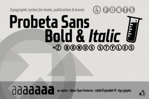 Probeta Sans Bold  Italic -4 fonts Font Download