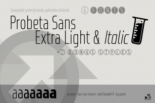 Probeta Ex.Light  Italic -4 fonts Font Download