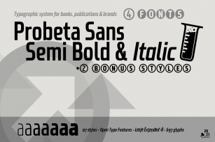 Probeta Semi Bold  Italic -4 fonts Font Download