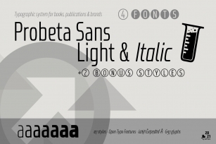 Probeta Sans Light  Italic -4 fonts Font Download