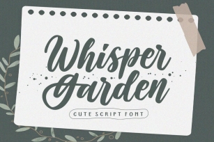 Whisper Garden - Cute Script Font Font Download