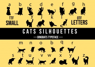 Cats Silhouettes Font Download