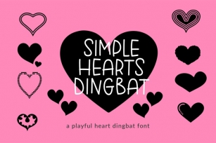 Simple Hearts Dingbat, a valentines dingbat Font Download