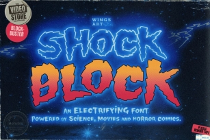 Shock Block: An Electrifying Neon Horror Font Font Download
