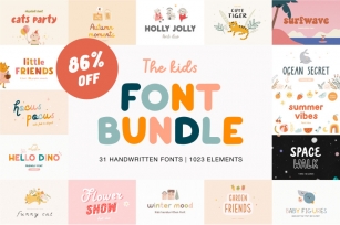 The kids font BUNDLE | 86% Off Font Download