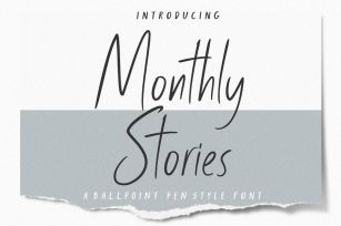 Monthly Stories - Ballpoint Pen Style Font Download