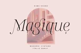Magique. Modern Vintage italic serif Font Download