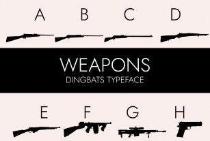 Weapons Silhouettes Font Download