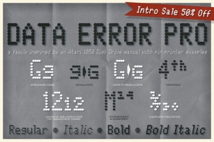 Data Error Pro Family Font Download