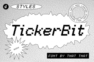 TickerBit retro pixel font Font Download