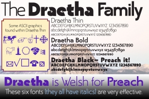 Draetha six strong sans fonts Font Download