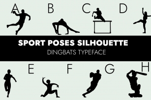 Sport Poses Silhouettes Font Download