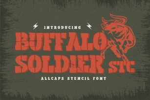 Buffalo Soldier Stencil - Bold Slab Stencil Font Download