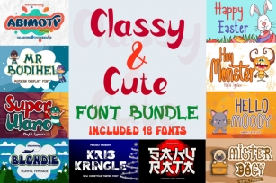 Classy & Cute Font Bundle Font Download