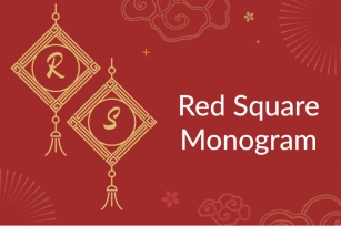 Red Square Monogram Font Download