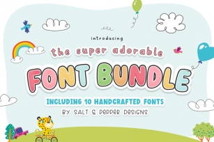 The Adorable Font Bundle (Font Bundles, Cute Fonts, Craft Fonts) Font Download