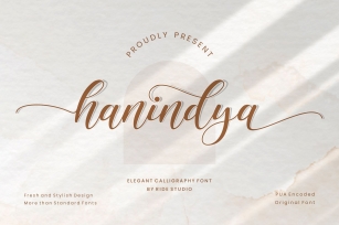 Hanindya // Calligraphy Script Font Download