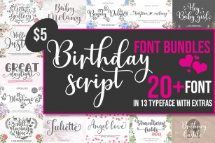 Birthday Script Bundles Font Download