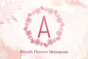 Wreath Flowers Monogram Font Download