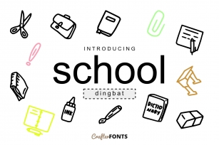 School Stuff Dingbat Font Download