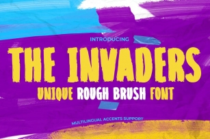 THE INVADERS - Unique Rough Brush Font Font Download