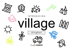 Village Doodle Dingbat Font Download