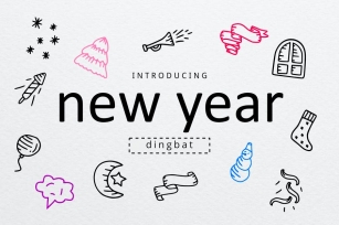 New Year Doodle Dingbat Font Download