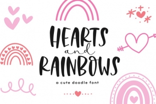 Hearts and Rainbows Doodle Font Download