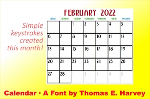 Calendar Font Download
