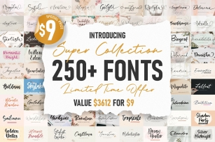 Super Collection 250 Plus Bundle Font Download
