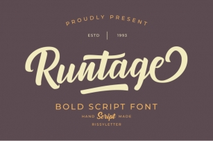 Runtage Bold Script Font Download