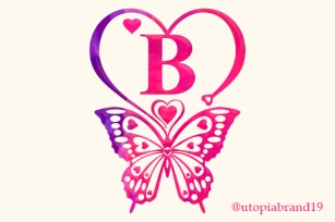 Butterfly Lover Monogram Font Download