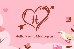 Hello Heart Monogram Font Download