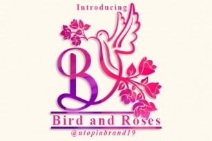 Bird and Roses Monogram Font Download