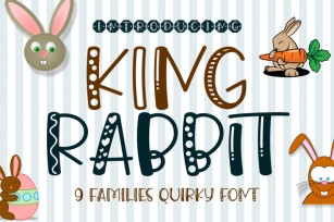 King Rabbit Handwritten Font - 9 Styles Fun Playful Font Font Download