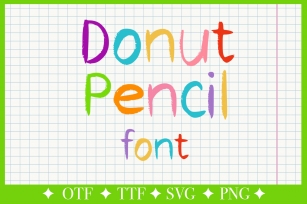 Donut Pencil . Handwritten display . Funny Font Download