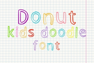 Donut Kids Doodle . Handwritten display . Kids Font Download