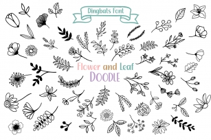 Flower and Leaf Doodle Font Download