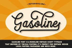 Gasoline - Monoline Vintage Script Font Font Download