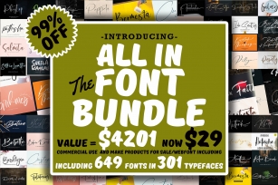 Massive ALL IN ONE BUNDLE !!! Font Download