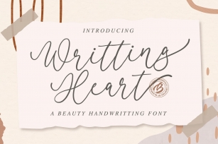 Writting Heart a Calligraphy Font Download