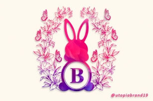 Bunny Flowers Monogram Font Download