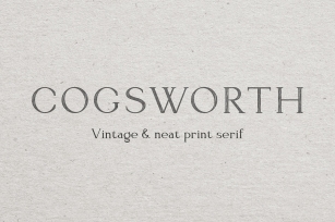 Neat serif Cogsworth Font Download