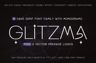 Glitzma Modern Sans Serif Logo Font Download