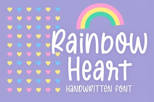 Rainbow Heart quirky handwritten Font Download