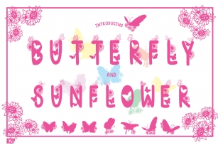Butterfly and Sunflower Font Download