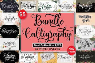 NEW BUNDLE calligraphy Font Download